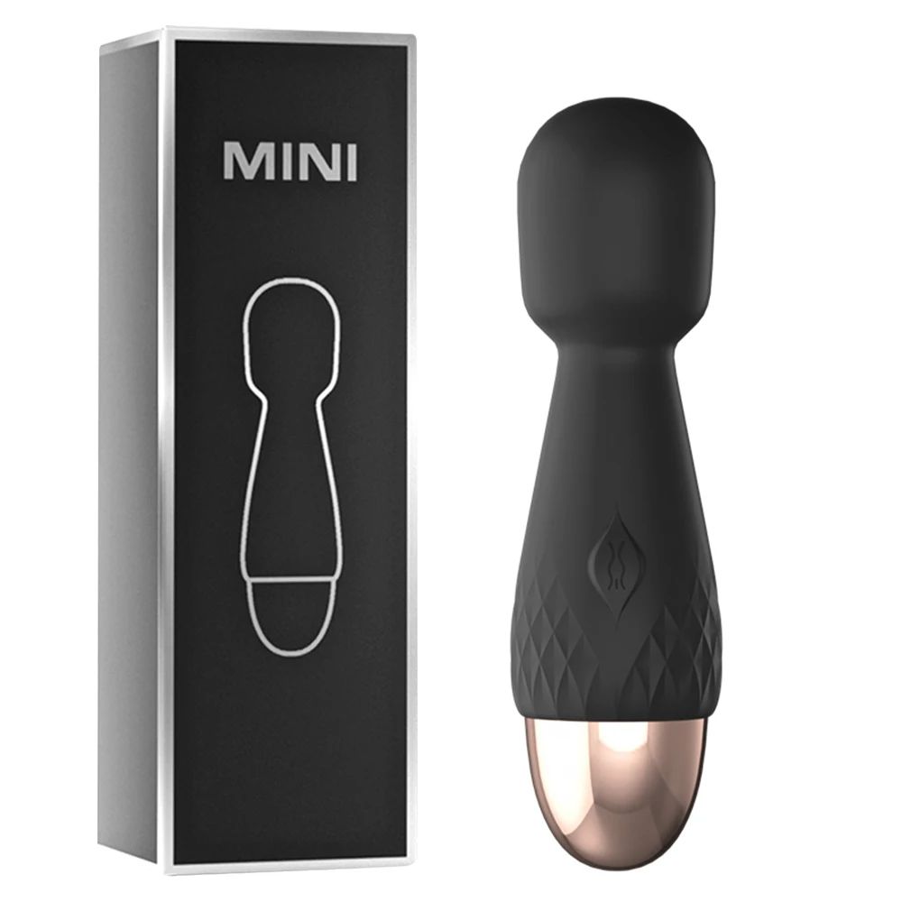 10-Mode-Magic-Wand-Mini-Vibrator-Black-With-Box