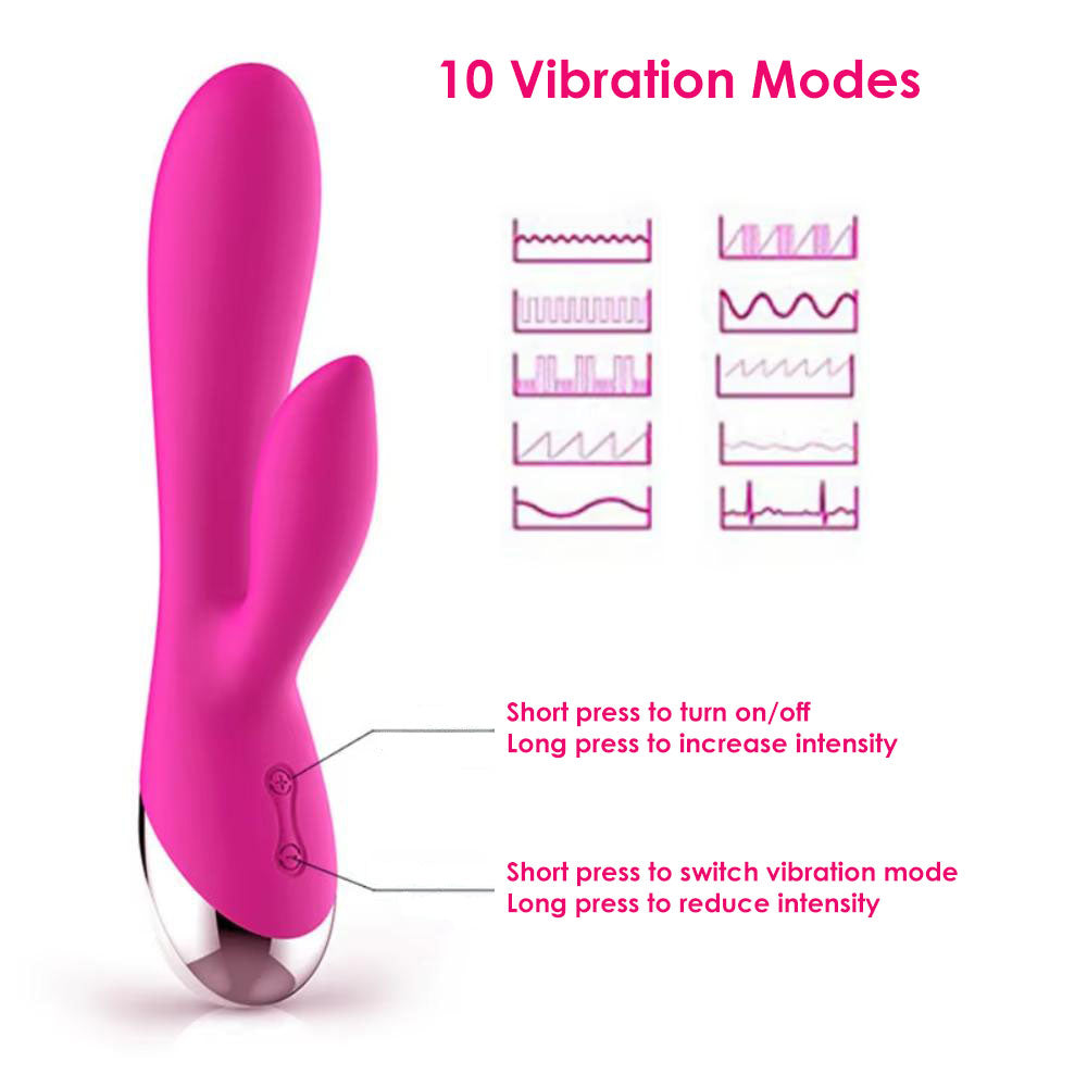 10-Speed Double Pleasure Dildo Vibrator with Accessories