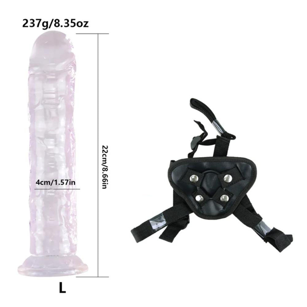 Adjustable-Strap-On-Jelly-Dildo-Set-Size-L