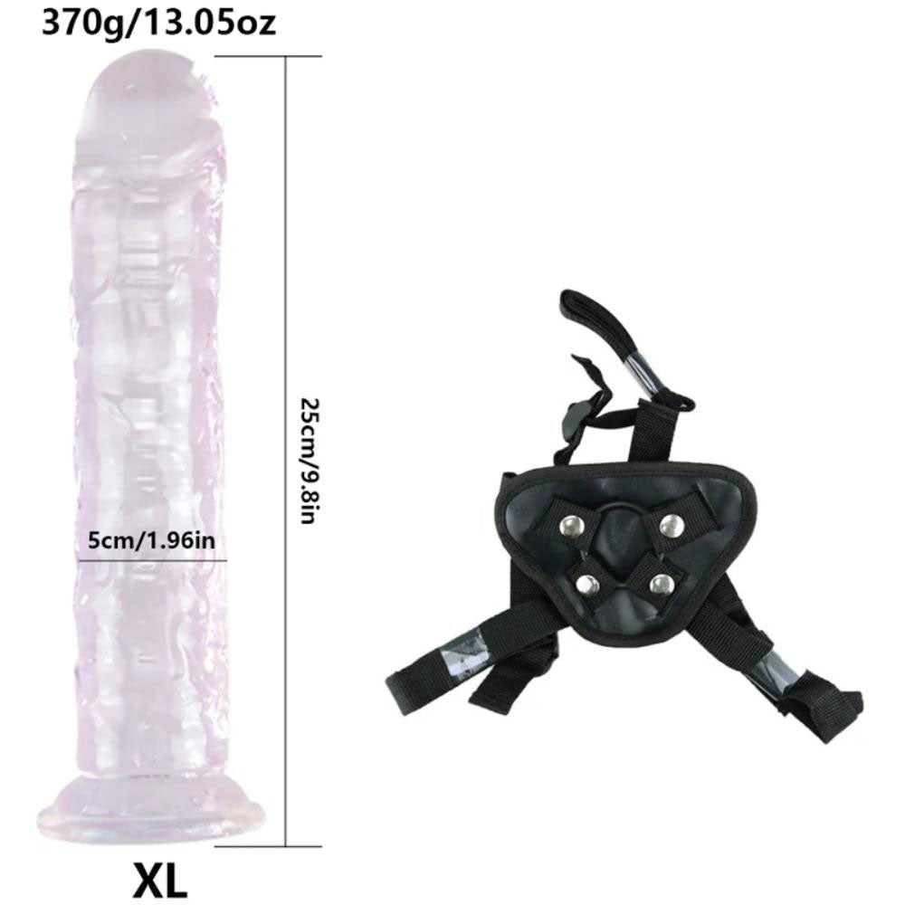 Adjustable-Strap-On-Jelly-Dildo-Set-Size-XL