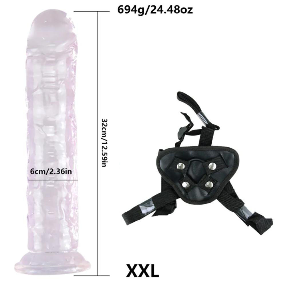 Adjustable-Strap-On-Jelly-Dildo-Set-Size-XXL