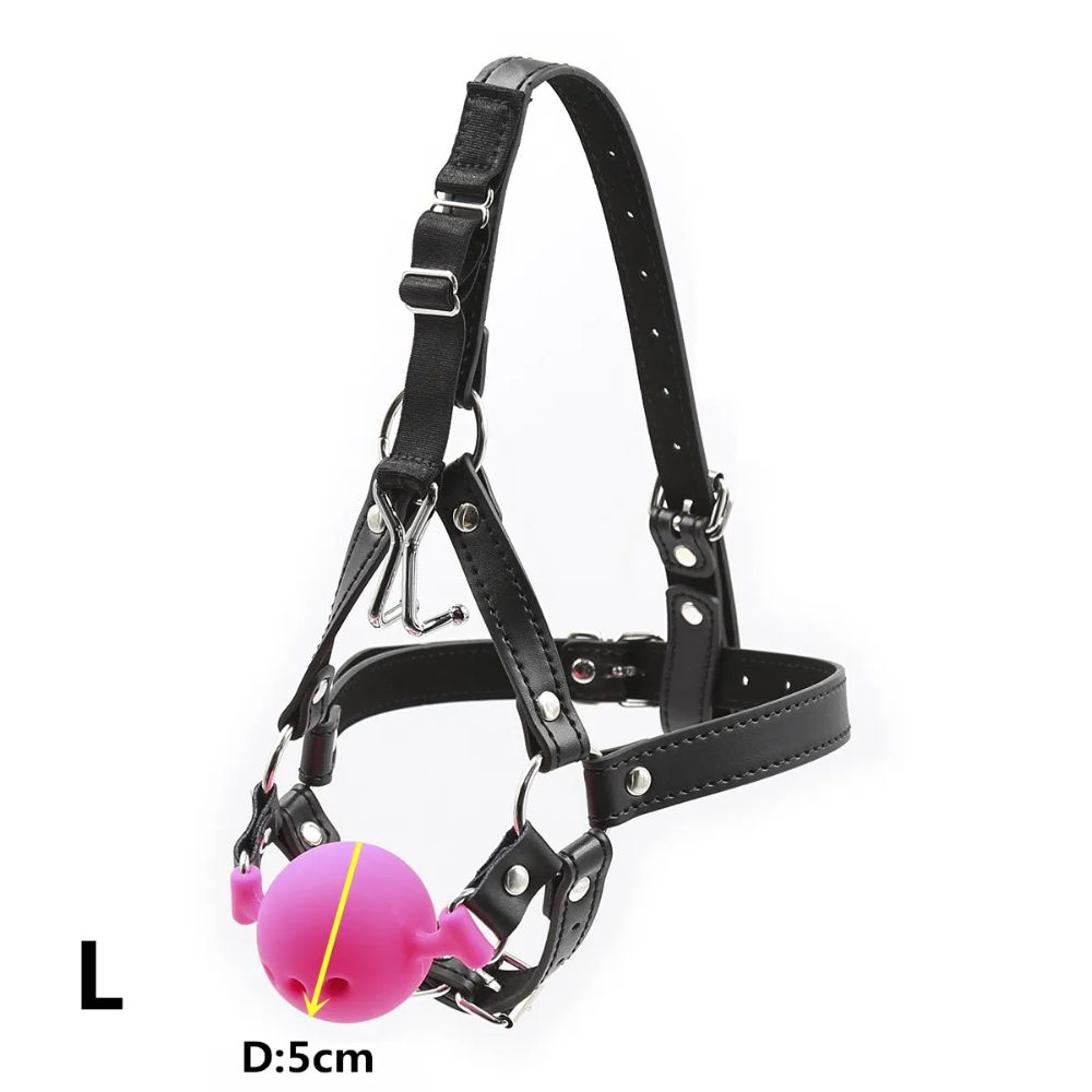 Bondage-Harness-with-Gag-and-Hook-Pink-L