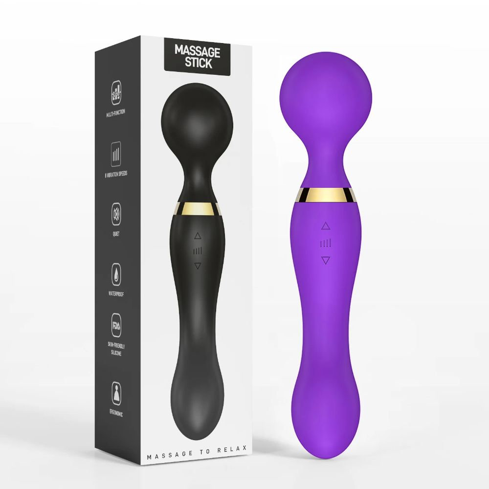 Dual-Head-AV-Shocking-Vibrator-Purple-with-Box