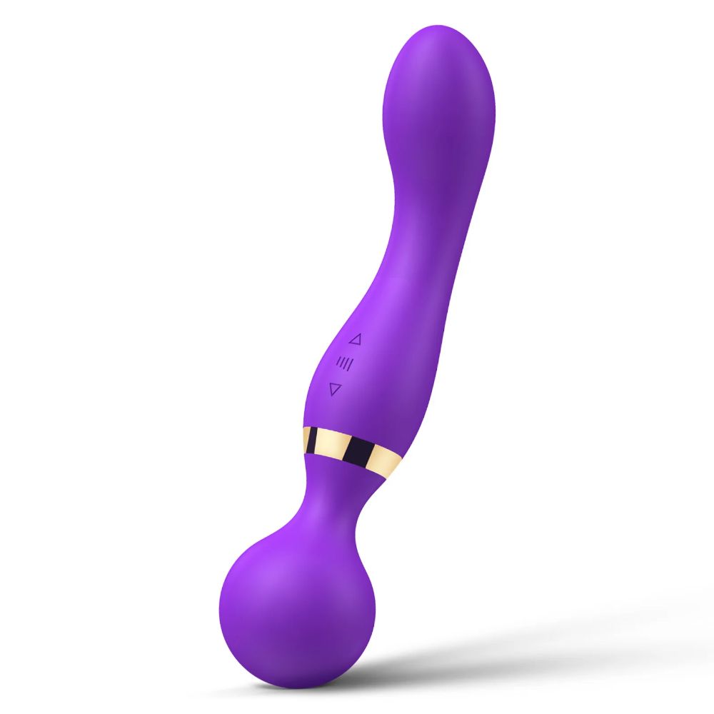 Dual-Head-AV-Shocking-Vibrator-Purple