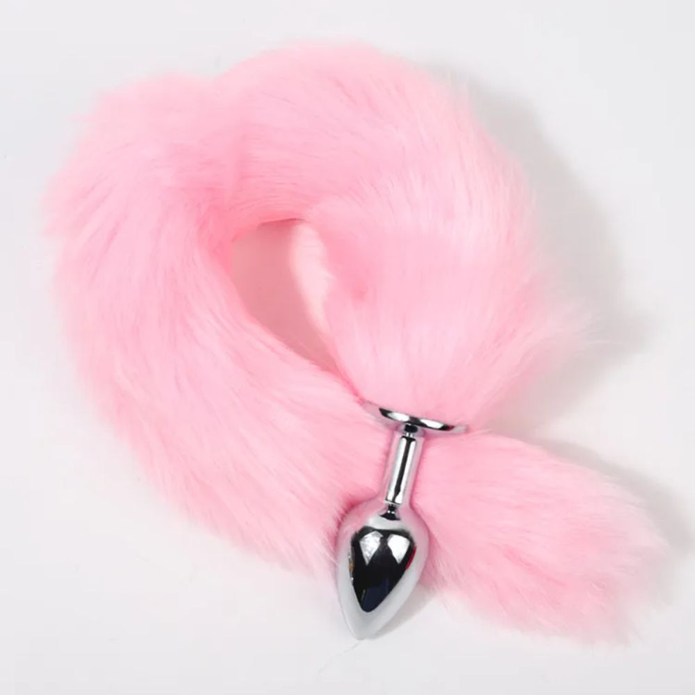 FoxTailVibratingAnalPlugPink