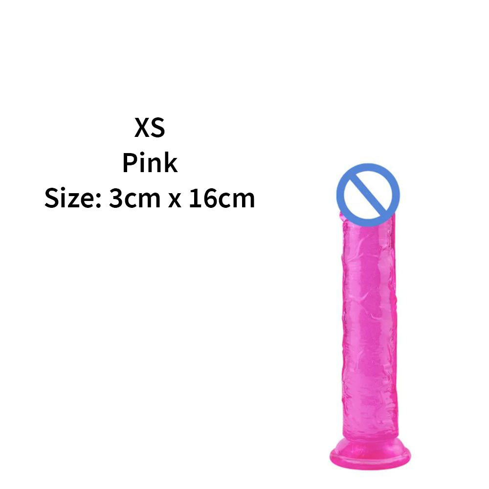 JellyDildowithSuctionCuppinkXS