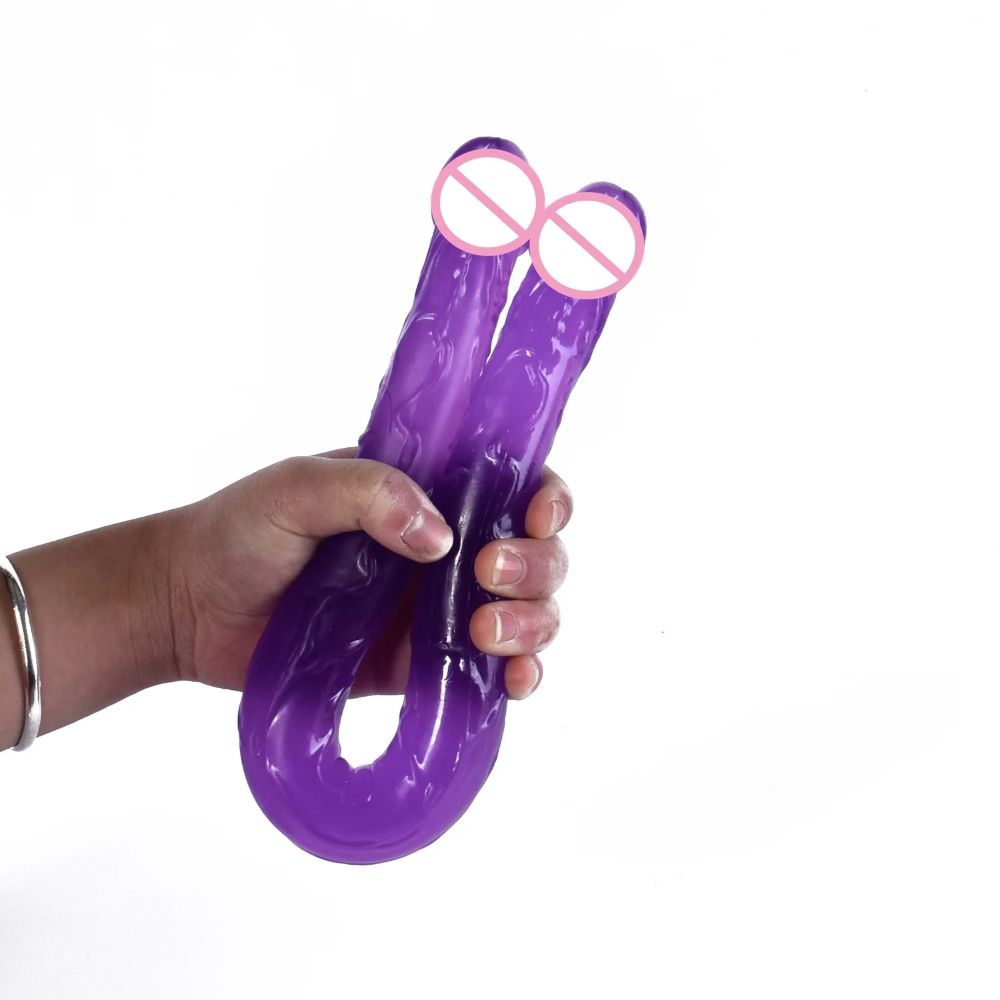 LongDoubleHeadJellyDildoPurple_5