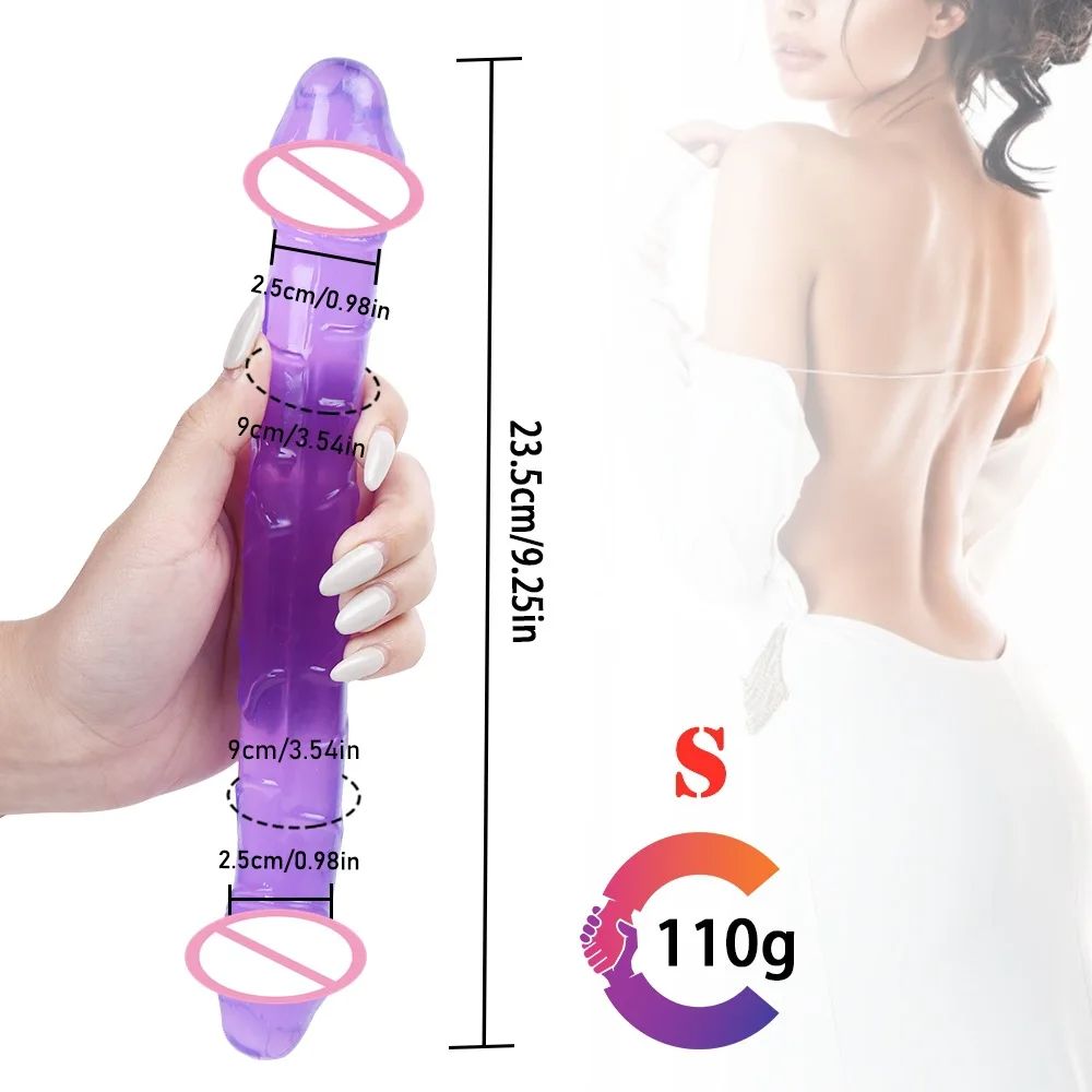 LongDoubleHeadJellyDildoSizeS