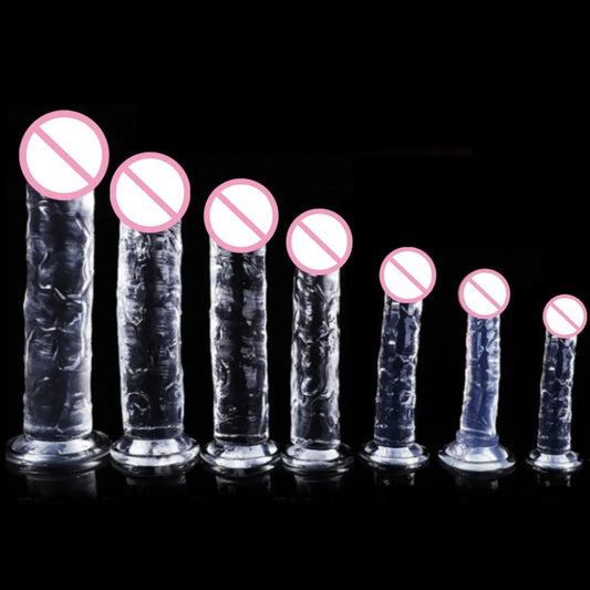 Realistic Cristal Clear Jelly Dildo