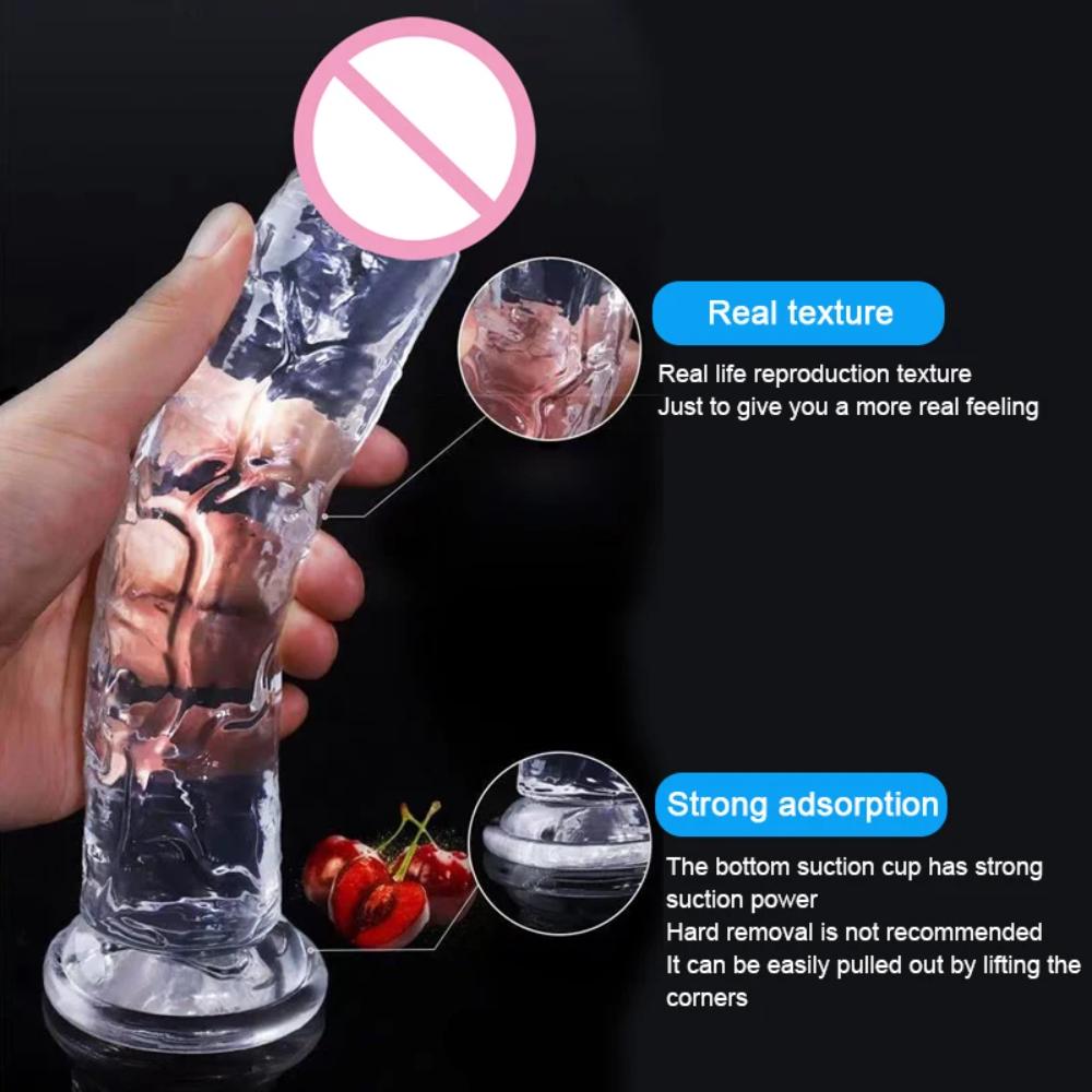 Realistic-Cristal-Clear-Jelly-Dildo-Texture-and-Suction