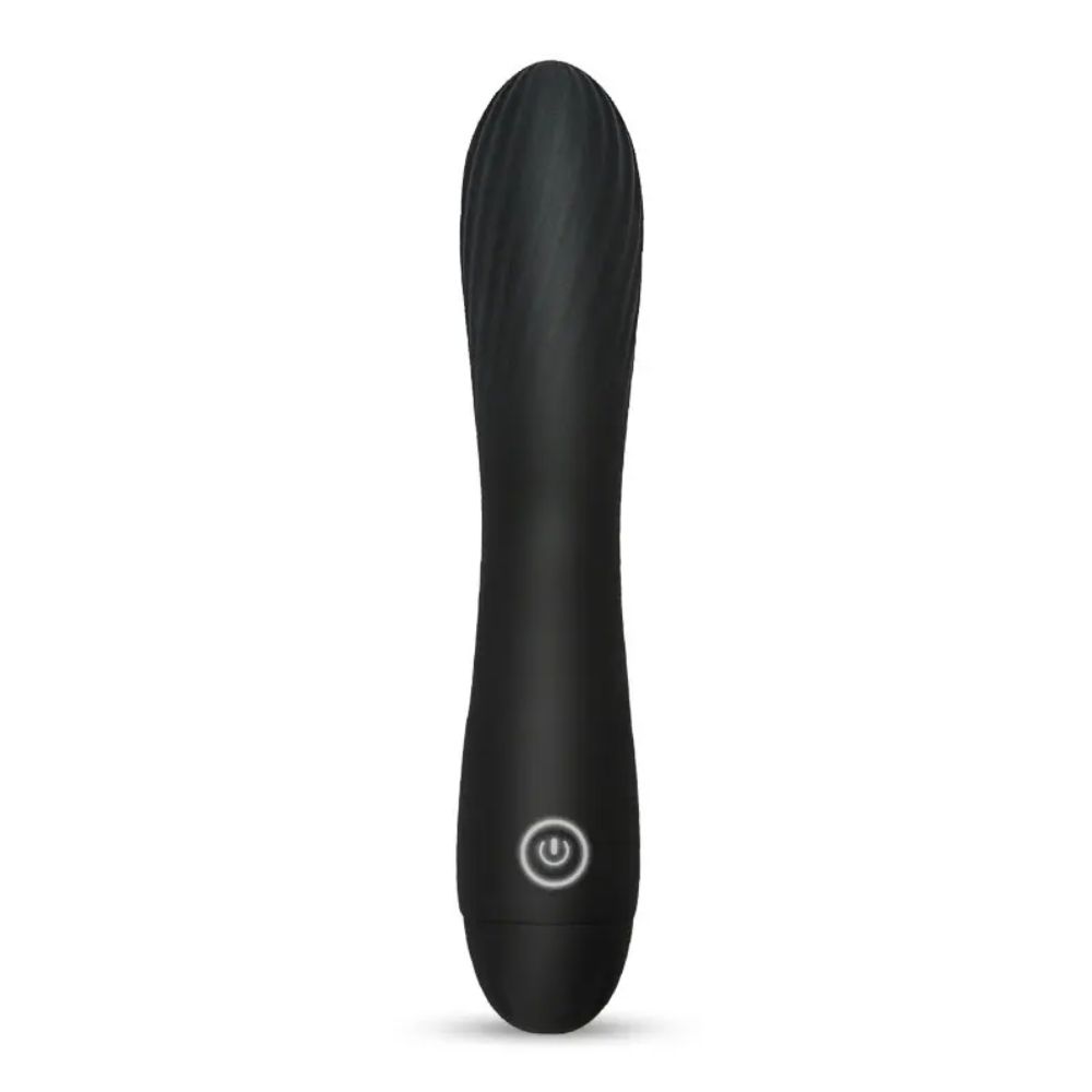 Rechargeable-Silicone-Wasp-Waisted-Vibrator-Black