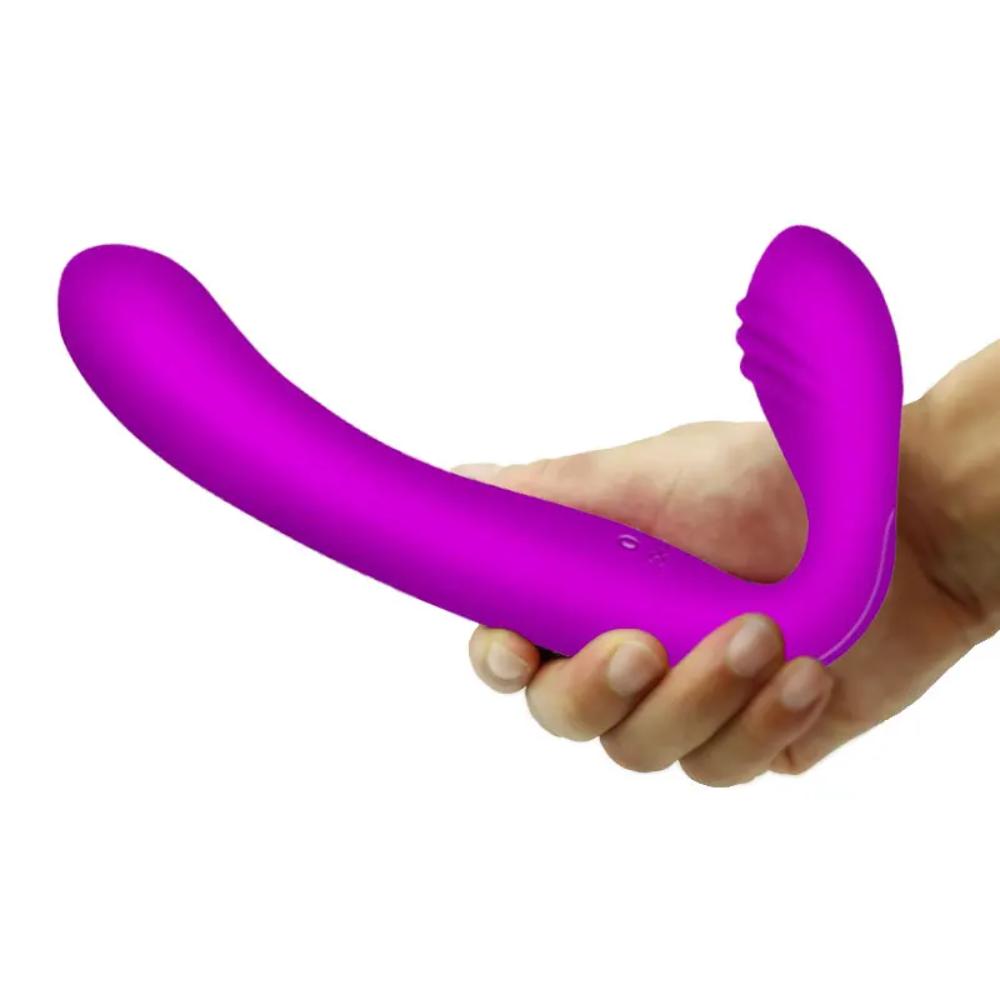 Strapless-Dildo-Vibrator-for-Lesbian-in-a-hand