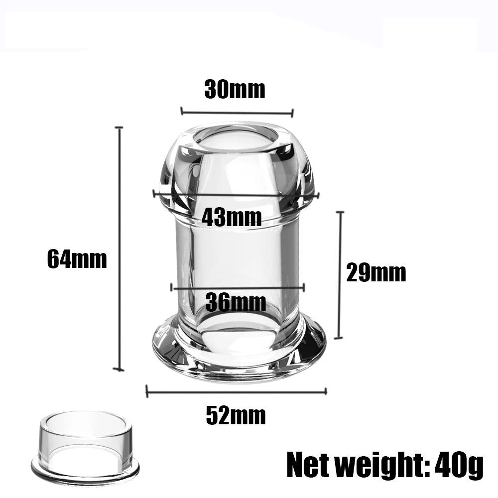 Transparent-Hollow-Speculum-Butt-Plug-Clear-M