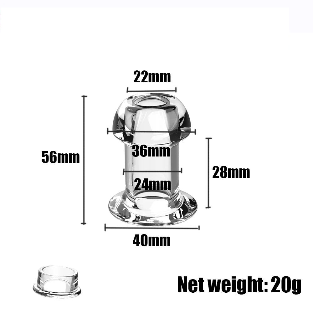 Transparent-Hollow-Speculum-Butt-Plug-Clear-S