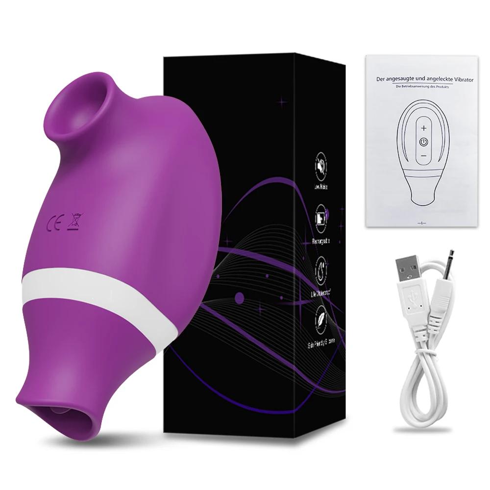 Travel Friendly 2-in-1 Sucking and Licking Vibrator