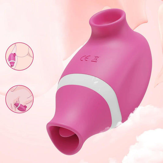 Travel Friendly 2-in-1 Sucking and Licking Vibrator